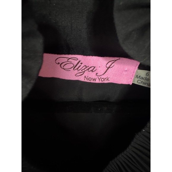 Eliza J Black Ruffled Collar Sleeveless Beige Maxi Dress Belted Size 6 - Picture 2 of 5